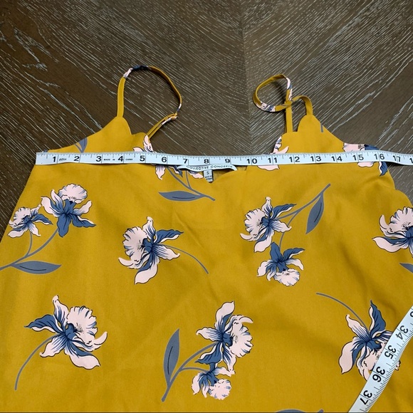 Collective Concept yellow w/blue floral print cami - Picture 10 of 11
